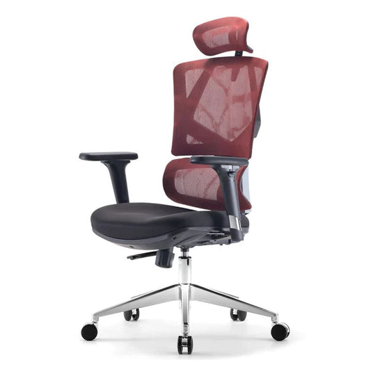 SIHOO Ergonomic Office Chair - High Back Desk Chair with Lumbar Support, 3D Armrest and Adjustable Height Backrest - Thick Seat Cushion Breathable Mesh Computer Chair (Red…