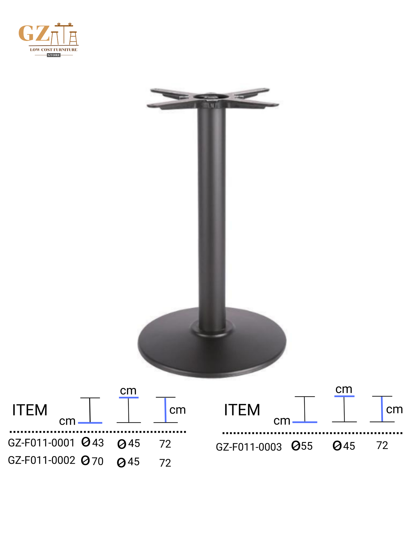 Table Base for Restaurant and Cafes | Commercial Grade