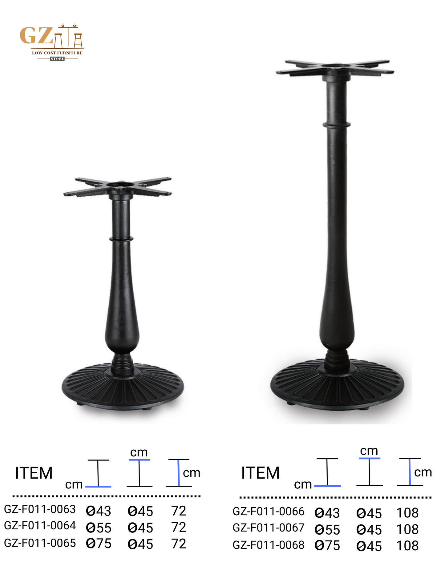 Table Base for Restaurant and Cafes | Commercial Grade