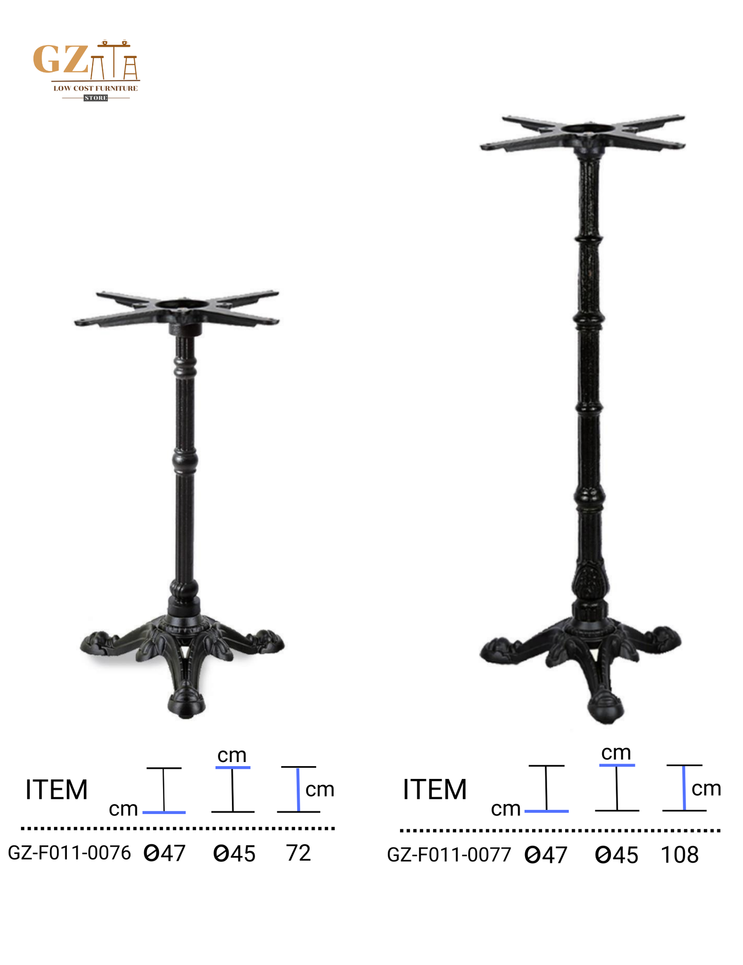 Table Base for Restaurant and Cafes | Commercial Grade