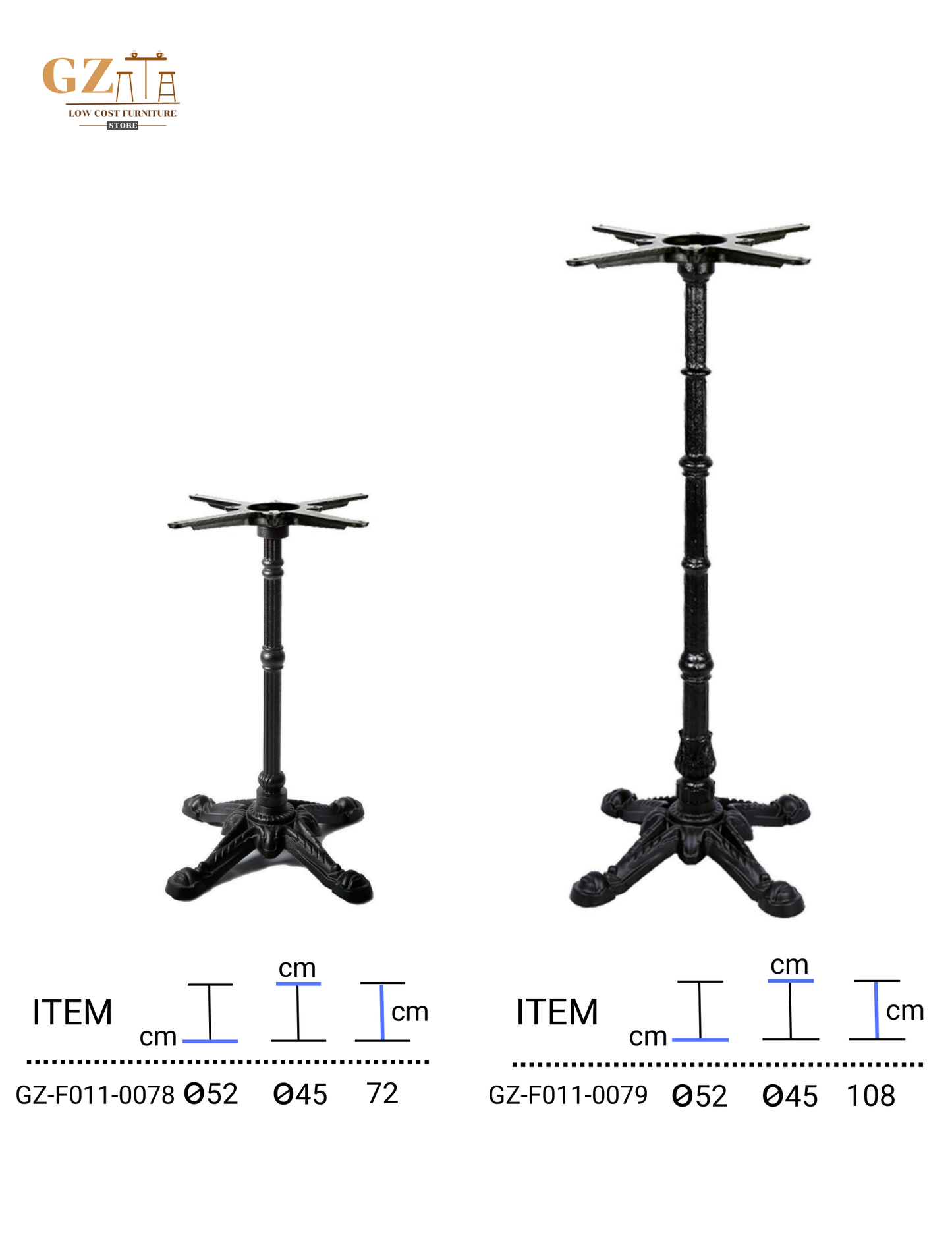 Table Base for Restaurant and Cafes | Commercial Grade