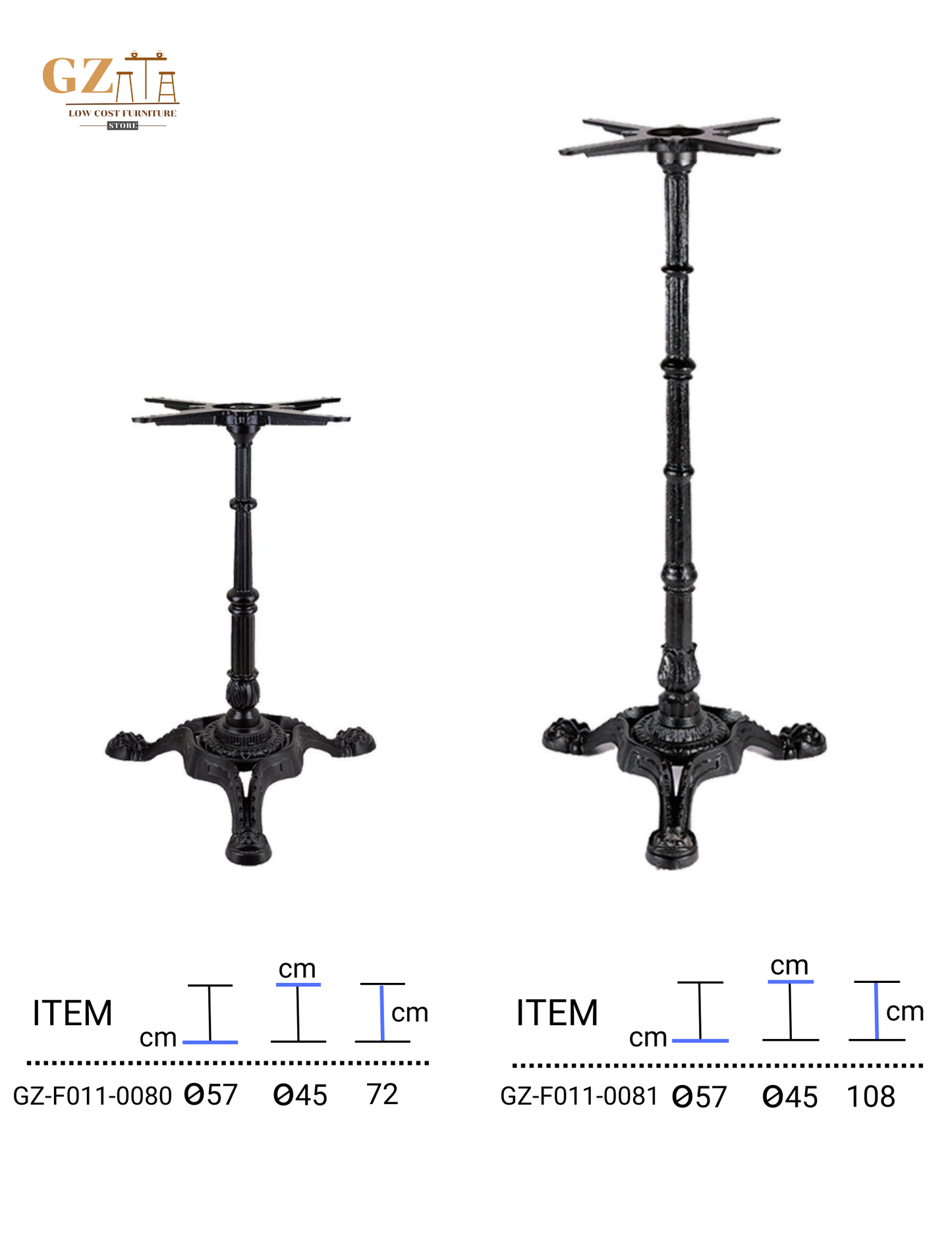 Table Base for Restaurant and Cafes | Commercial Grade