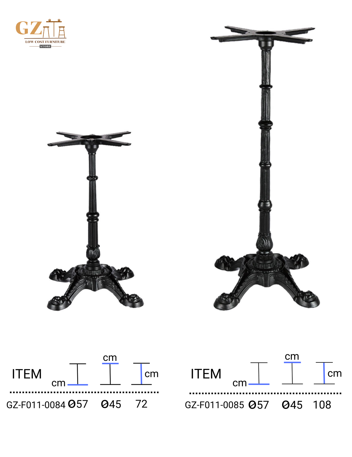 Table Base for Restaurant and Cafes | Commercial Grade