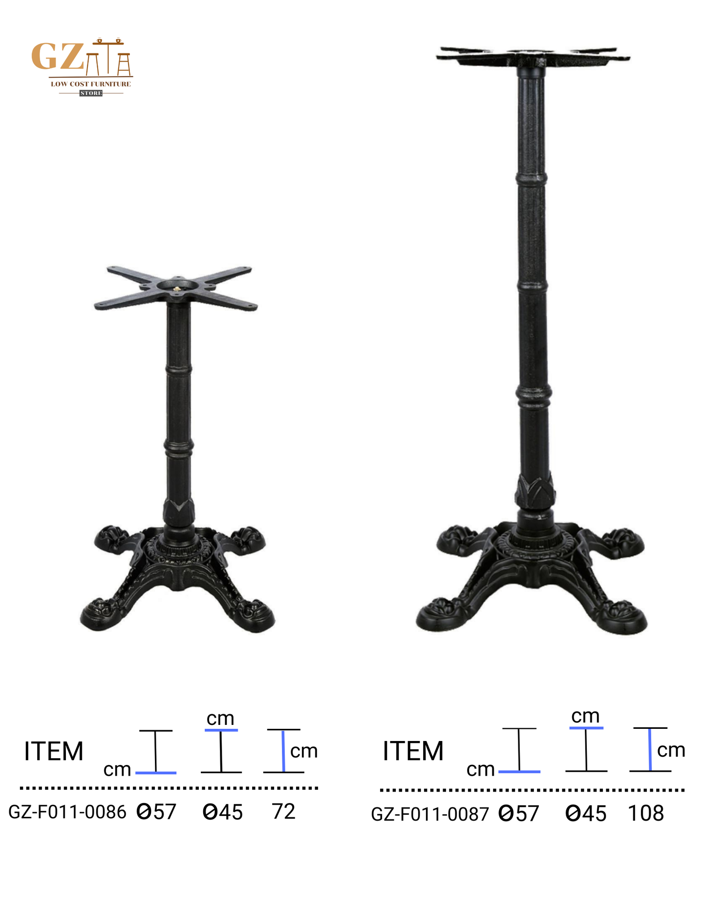 Table Base for Restaurant and Cafes | Commercial Grade