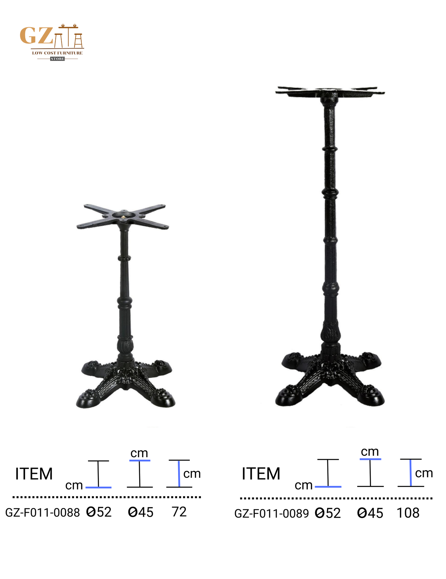 Table Base for Restaurant and Cafes | Commercial Grade