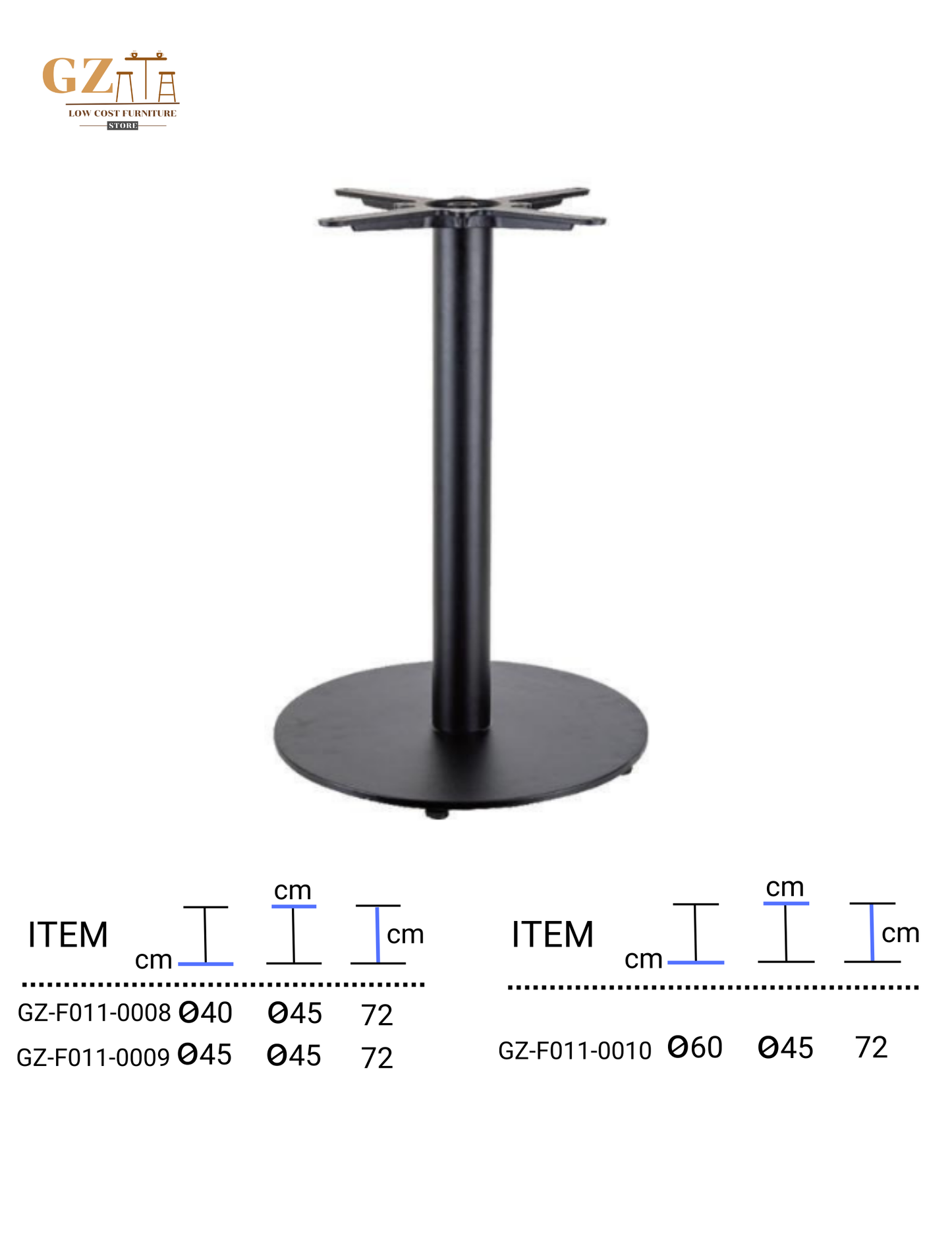 Table Base for Restaurant and Cafes | Commercial Grade