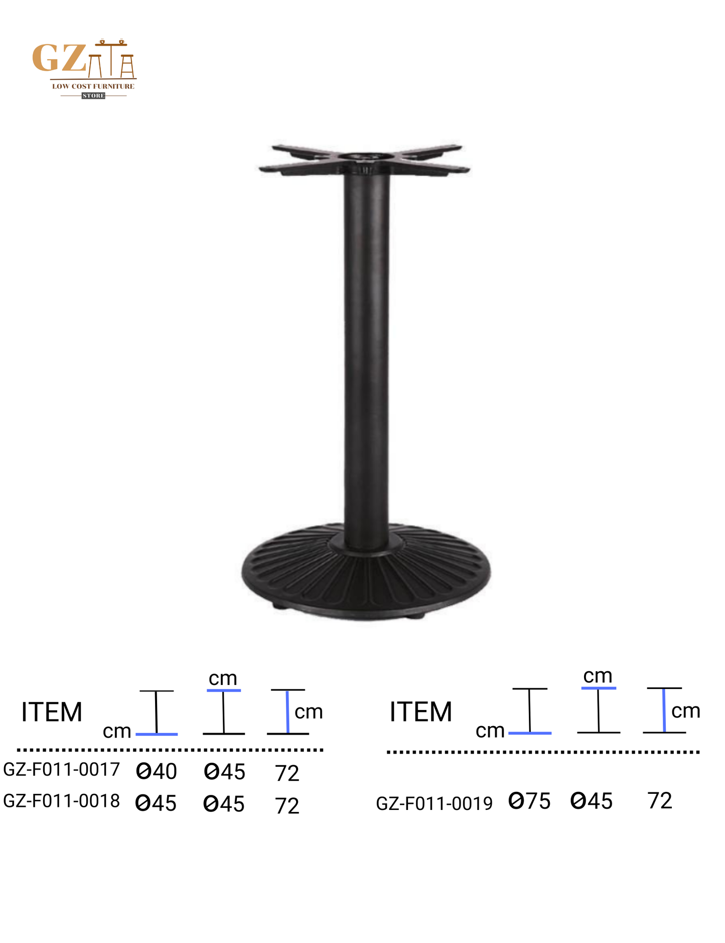 Table Base for Restaurant and Cafes | Commercial Grade