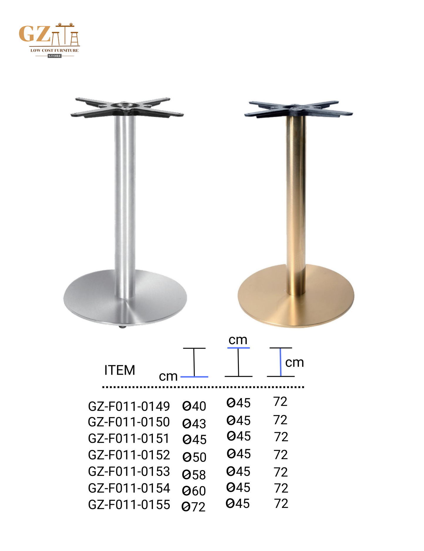 Table Base for Restaurant and Cafes | Commercial Grade