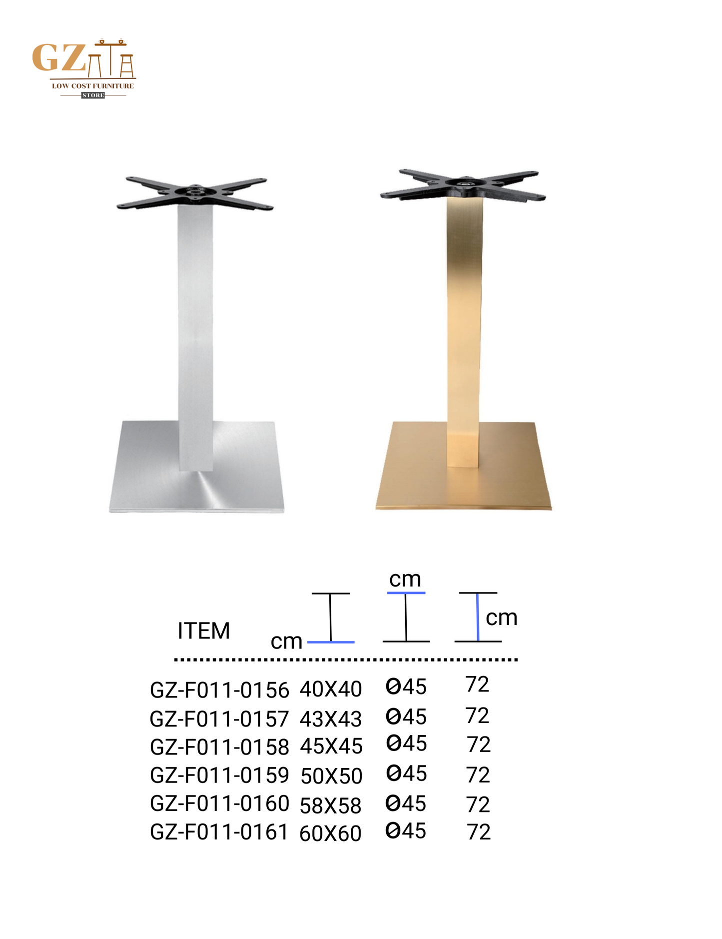 Table Base for Restaurant and Cafes | Commercial Grade